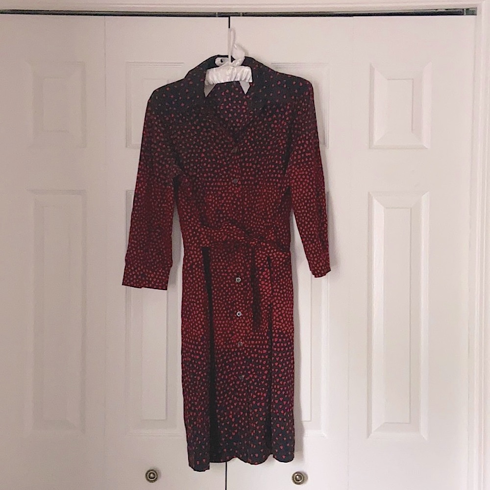 Heart Print Shirtdress